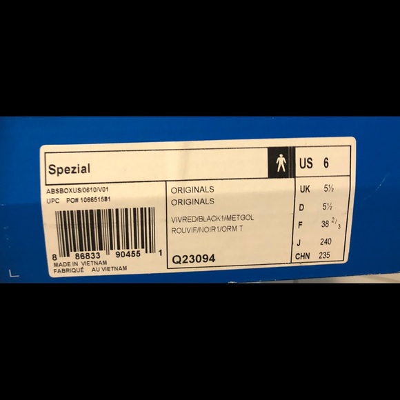 Adidas Originals Spezial Vivid Red & Black Men’s 6 - Picture 3 of 3